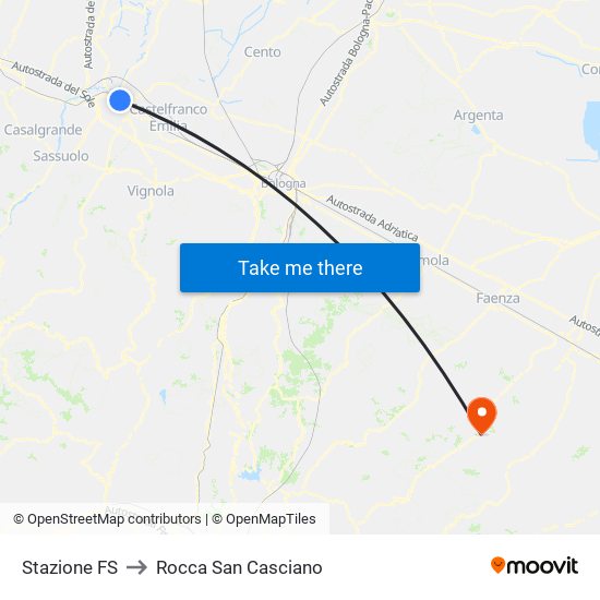 Stazione FS to Rocca San Casciano map