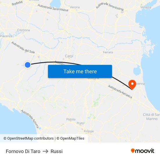 Fornovo Di Taro to Russi map