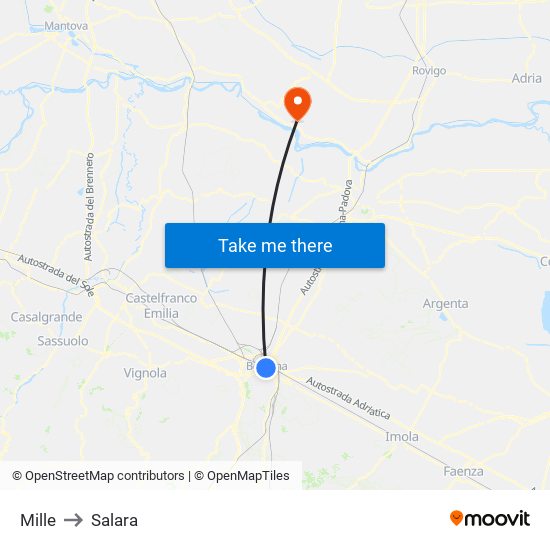 Mille to Salara map