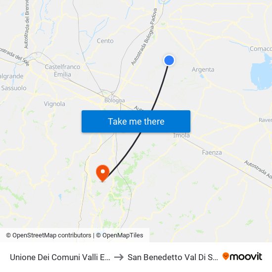 Unione Dei Comuni Valli E Delizie to San Benedetto Val Di Sambro map