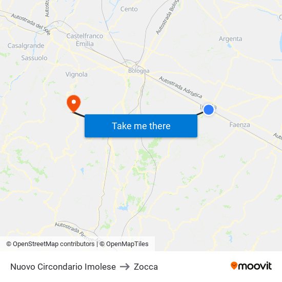 Nuovo Circondario Imolese to Zocca map