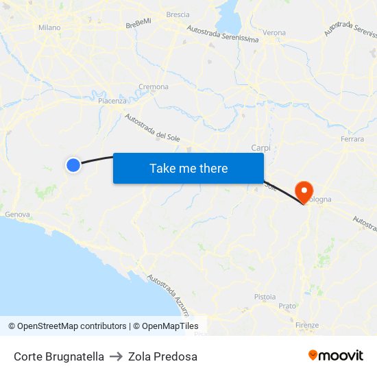 Corte Brugnatella to Zola Predosa map