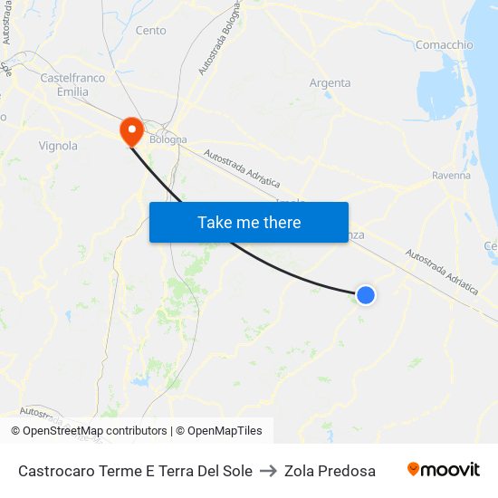 Castrocaro Terme E Terra Del Sole to Zola Predosa map