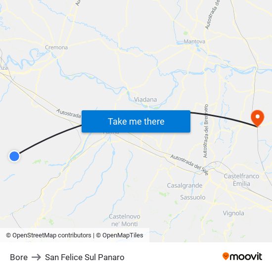 Bore to San Felice Sul Panaro map