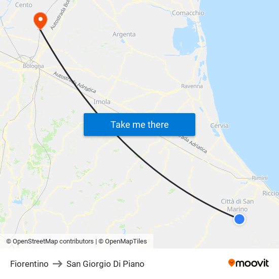 Fiorentino to San Giorgio Di Piano map