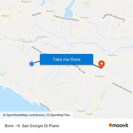Bore to San Giorgio Di Piano map