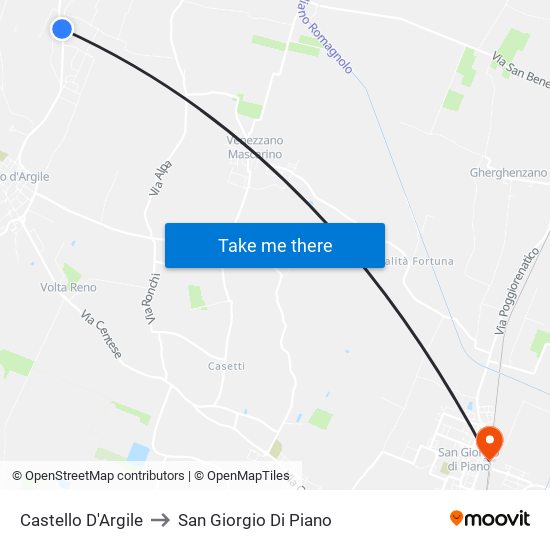 Castello D'Argile to San Giorgio Di Piano map