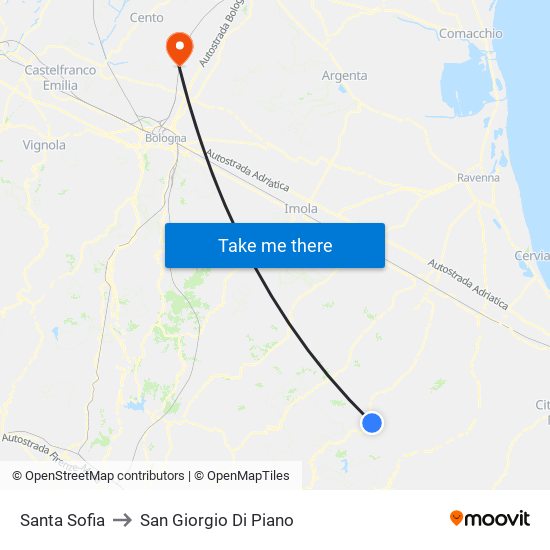 Santa Sofia to San Giorgio Di Piano map