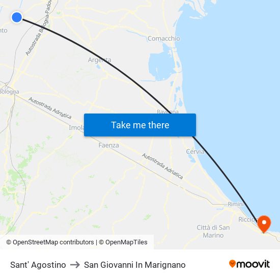 Sant' Agostino to San Giovanni In Marignano map