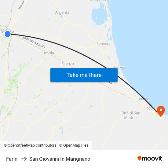 Farini to San Giovanni In Marignano map
