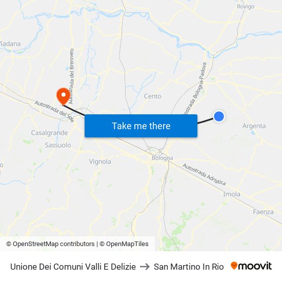 Unione Dei Comuni Valli E Delizie to San Martino In Rio map