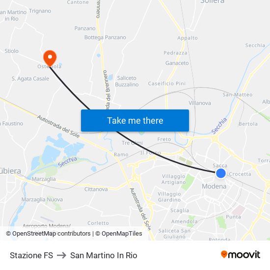 Stazione FS to San Martino In Rio map