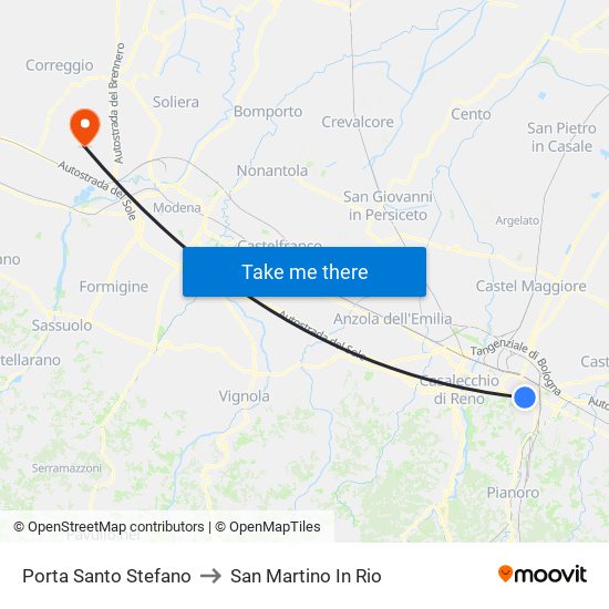 Porta Santo Stefano to San Martino In Rio map