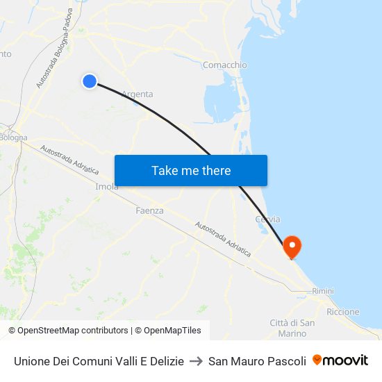 Unione Dei Comuni Valli E Delizie to San Mauro Pascoli map