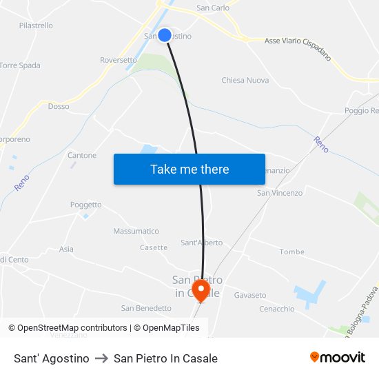 Sant' Agostino to San Pietro In Casale map