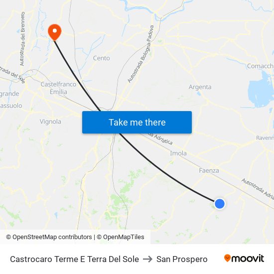 Castrocaro Terme E Terra Del Sole to San Prospero map