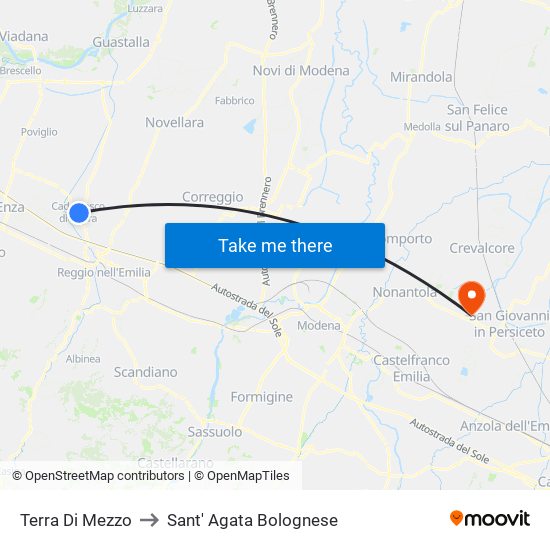 Terra Di Mezzo to Sant' Agata Bolognese map