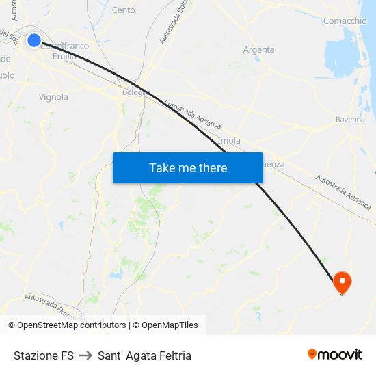 Stazione FS to Sant' Agata Feltria map