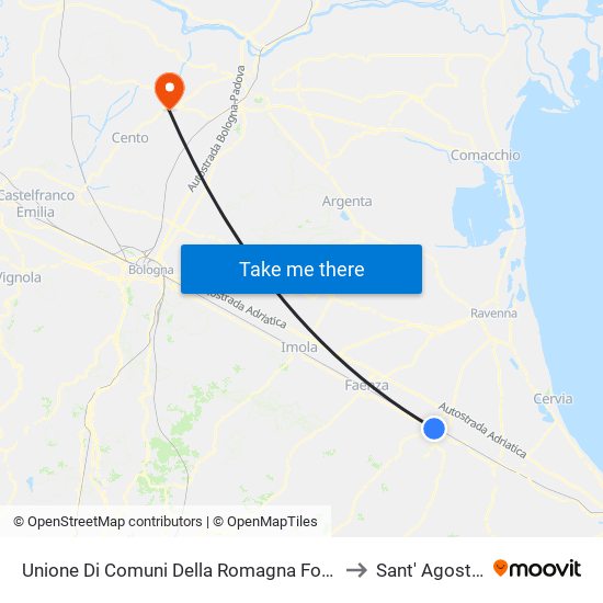 Unione Di Comuni Della Romagna Forlivese to Sant' Agostino map