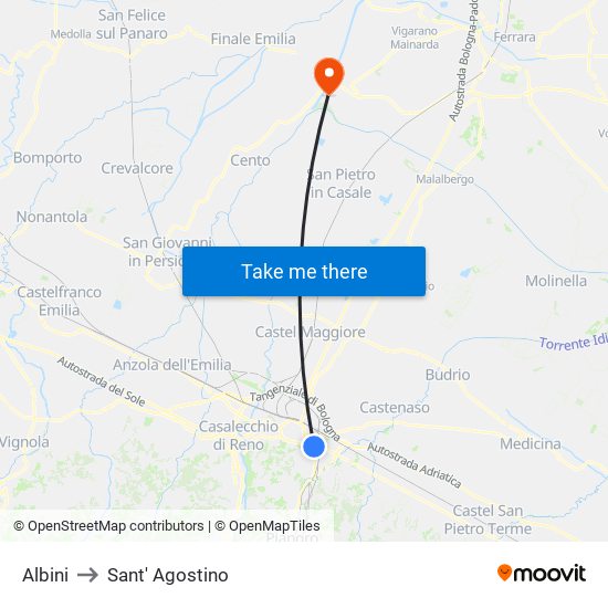 Albini to Sant' Agostino map