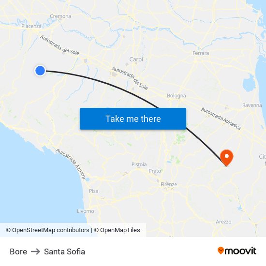 Bore to Santa Sofia map