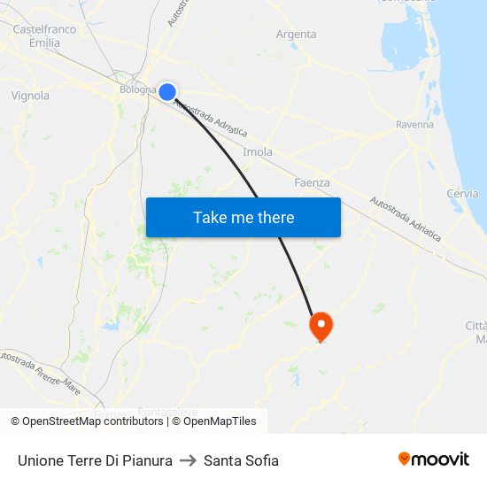 Unione Terre Di Pianura to Santa Sofia map