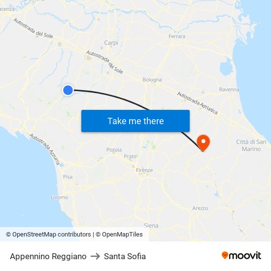 Appennino Reggiano to Santa Sofia map