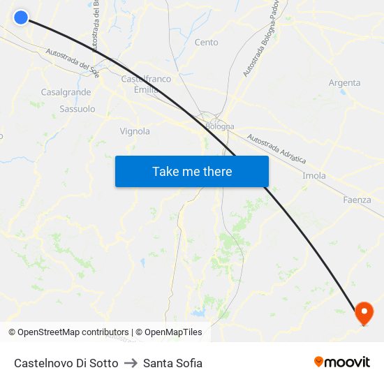 Castelnovo Di Sotto to Santa Sofia map
