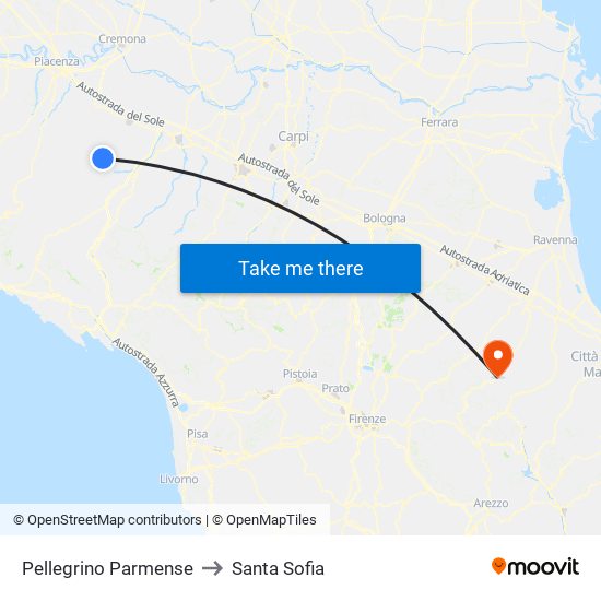 Pellegrino Parmense to Santa Sofia map