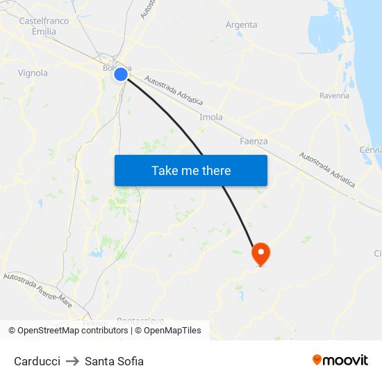 Carducci to Santa Sofia map