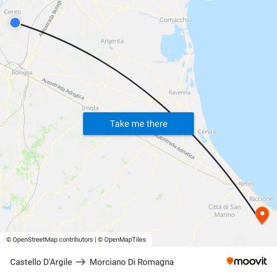 Castello D'Argile to Morciano Di Romagna map