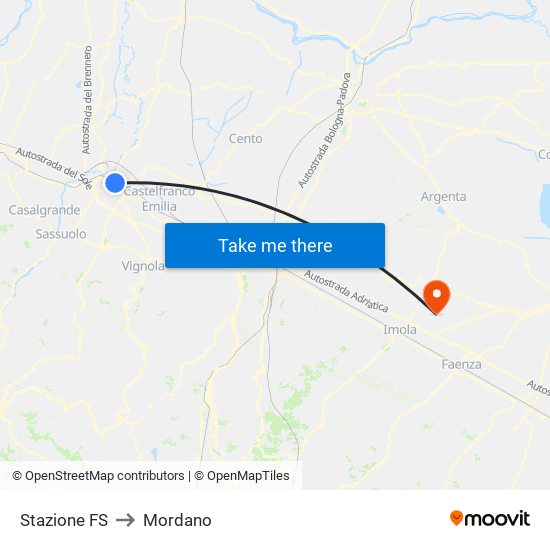 Stazione FS to Mordano map