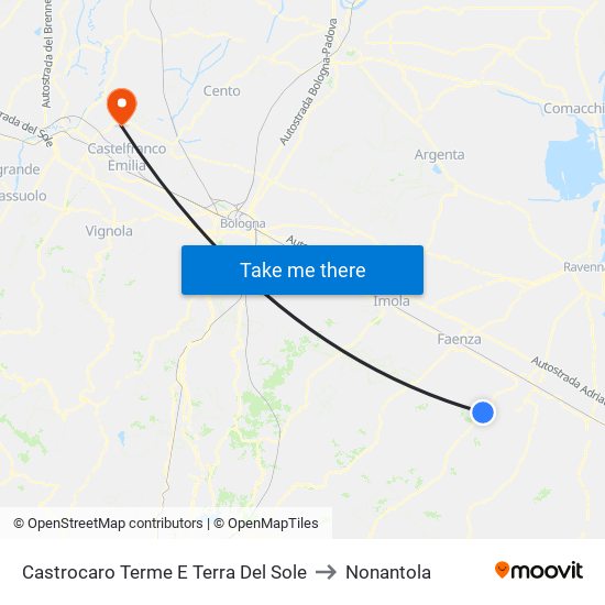 Castrocaro Terme E Terra Del Sole to Nonantola map