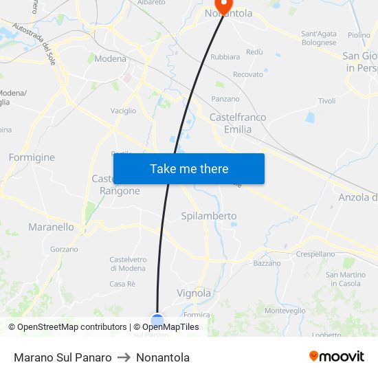 Marano Sul Panaro to Nonantola map
