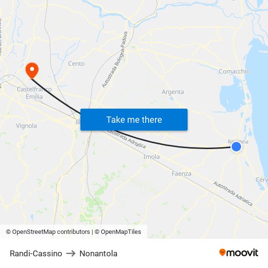 Randi-Cassino to Nonantola map