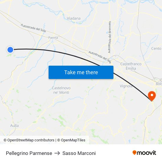 Pellegrino Parmense to Sasso Marconi map