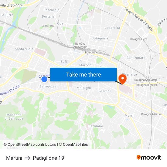 Martini to Padiglione 19 map