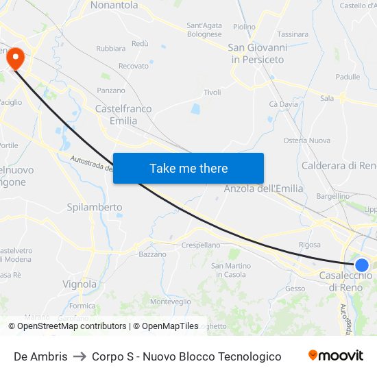 De Ambris to Corpo S - Nuovo Blocco Tecnologico map