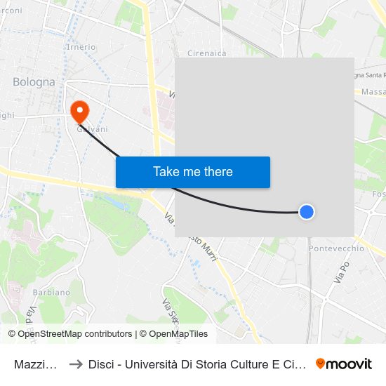 Mazzini Stazione to Disci - Università Di Storia Culture E Civiltà Antiche, Sezione Di Archeologia. map