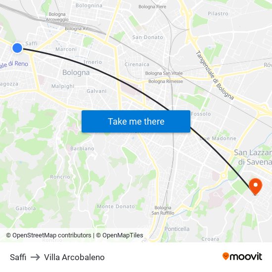 Saffi to Villa Arcobaleno map
