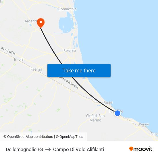 Dellemagnolie FS to Campo Di Volo Alifilanti map