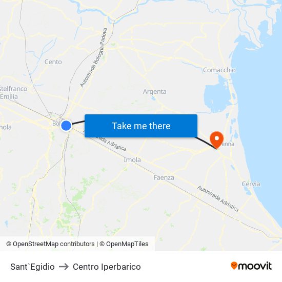 Sant`Egidio to Centro Iperbarico map
