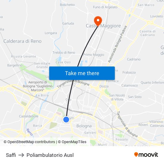 Saffi to Poliambulatorio Ausl map