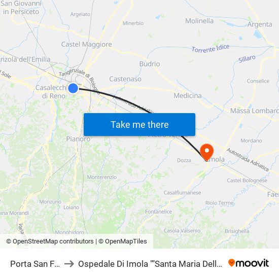 Porta San Felice to Ospedale Di Imola ""Santa Maria Della Scaletta"" map