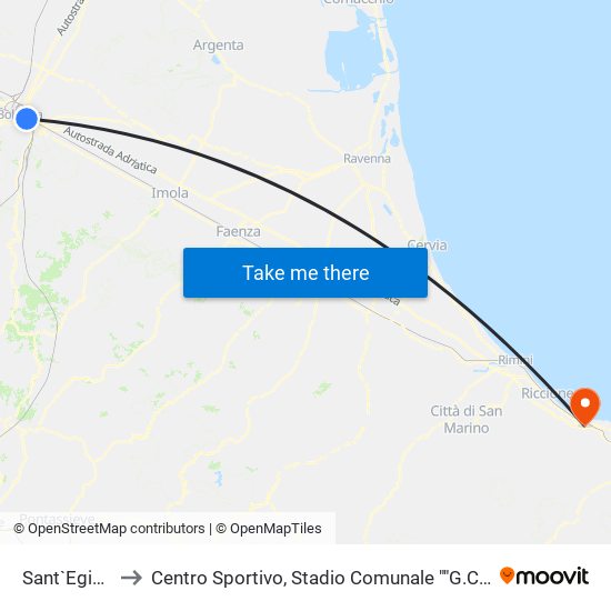 Sant`Egidio to Centro Sportivo, Stadio Comunale ""G.Calbi"" map