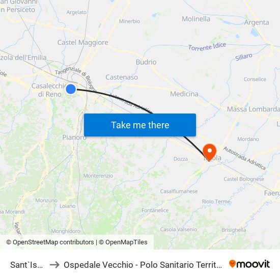 Sant`Isaia to Ospedale Vecchio - Polo Sanitario Territoriale map