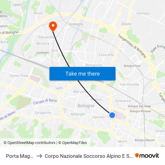 Porta Maggiore to Corpo Nazionale Soccorso Alpino E Speleologico map