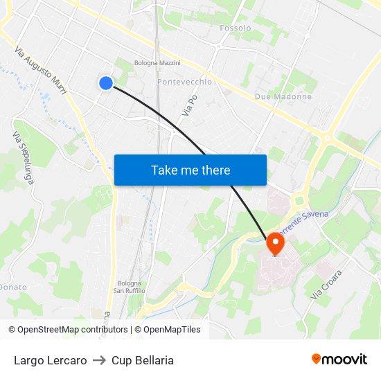 Largo Lercaro to Cup Bellaria map
