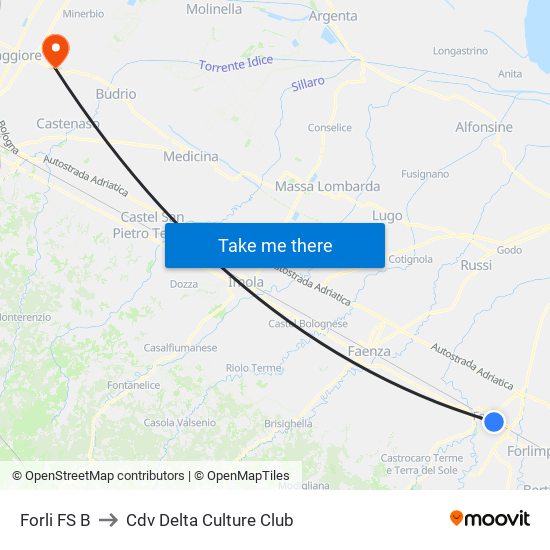 Forli FS B to Cdv Delta Culture Club map