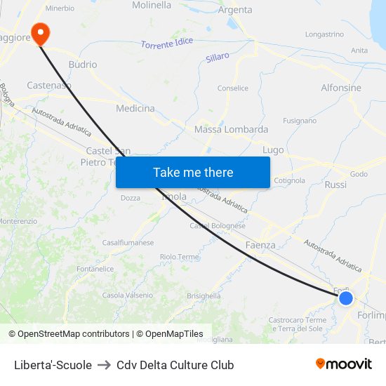 Liberta'-Scuole to Cdv Delta Culture Club map